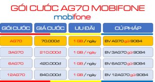 Đăng ký gói cước AG70 Mobifone nhận 30GB data và tài khoản MobiAgri